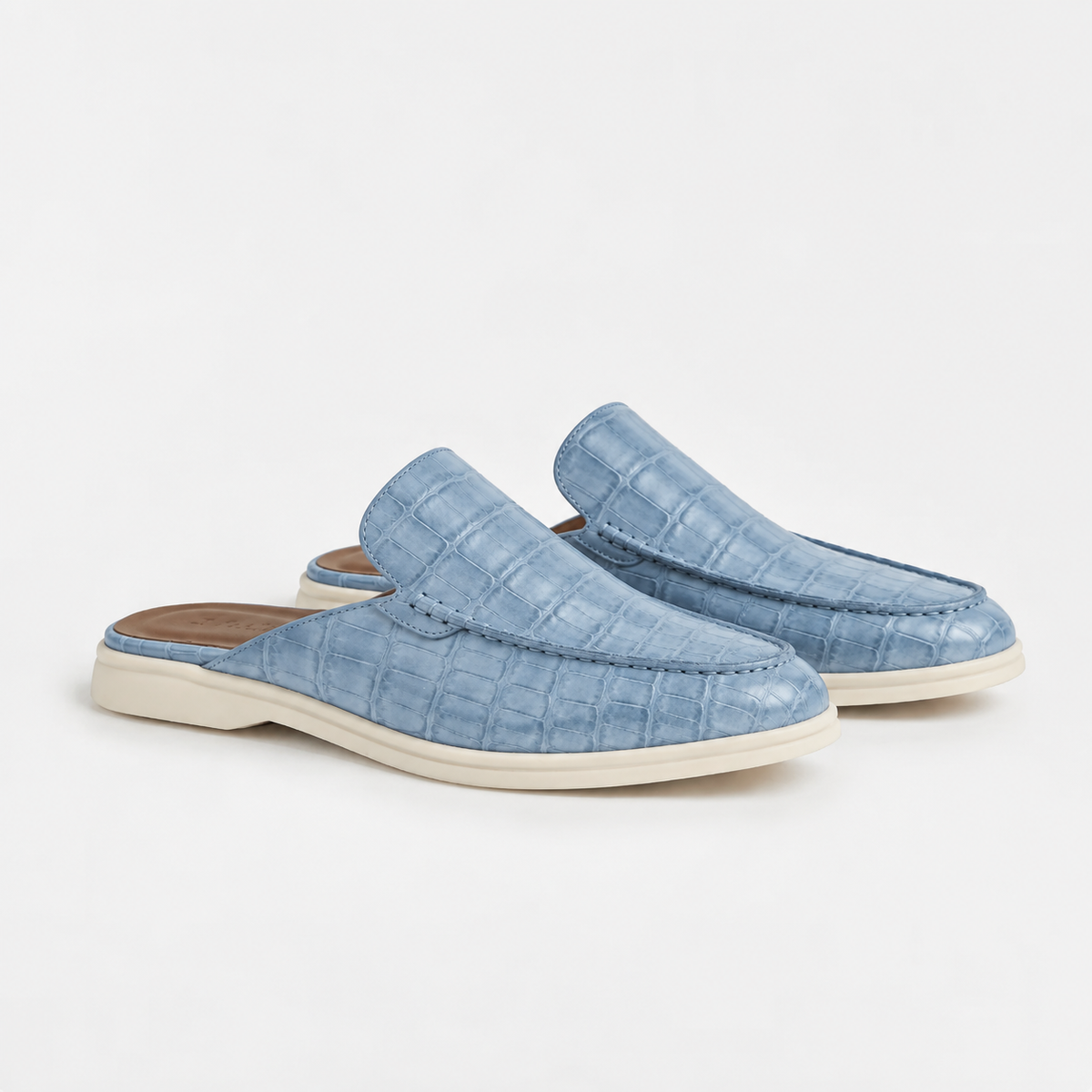 Mule efecto cocodrilo azul cielo