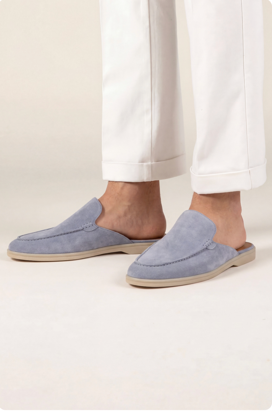 Mule de ante azul celeste