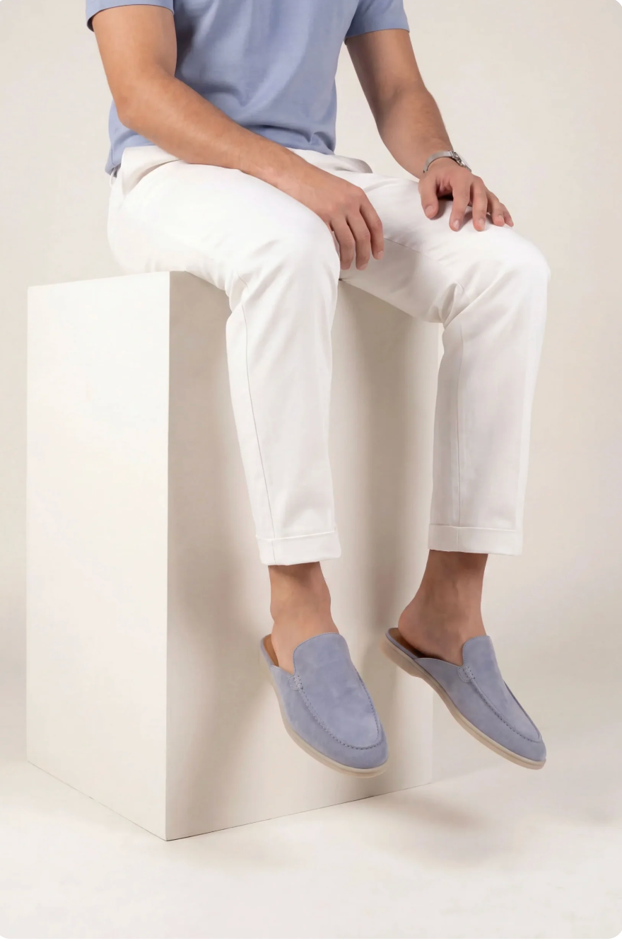 Mule de ante azul celeste