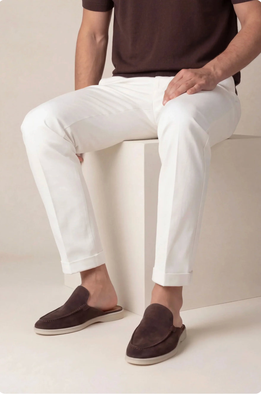 Mule de ante marrón