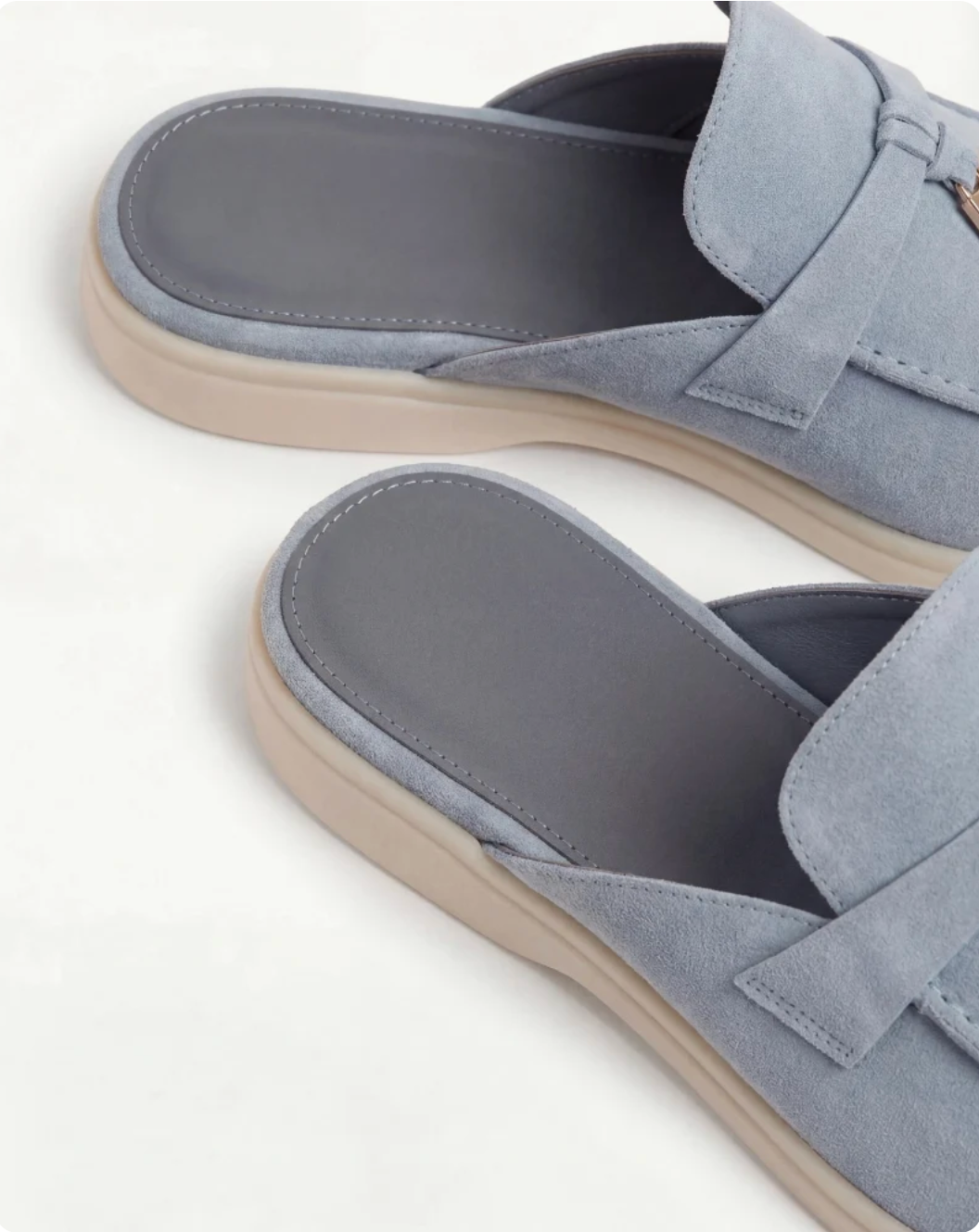 Mule premium de ante azul celeste