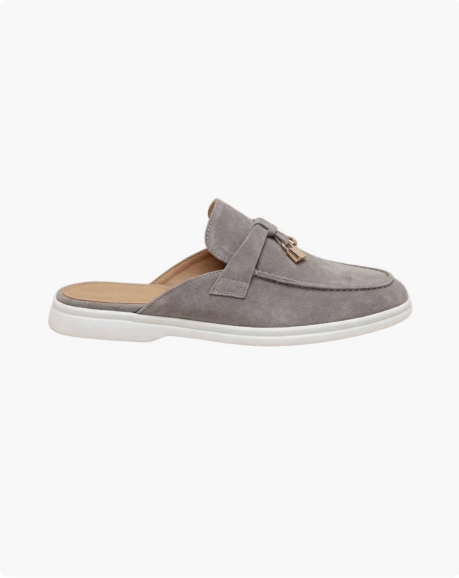 Mule premium de ante gris