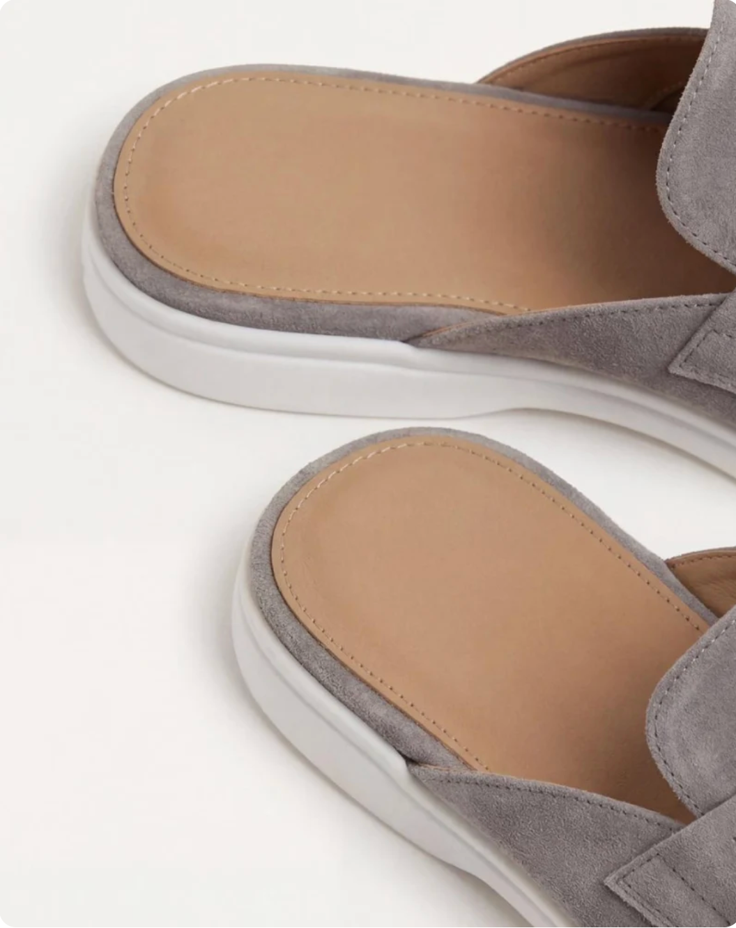 Mule premium de ante gris