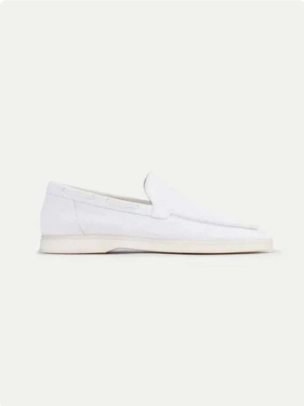 Mocasín de ante blanco