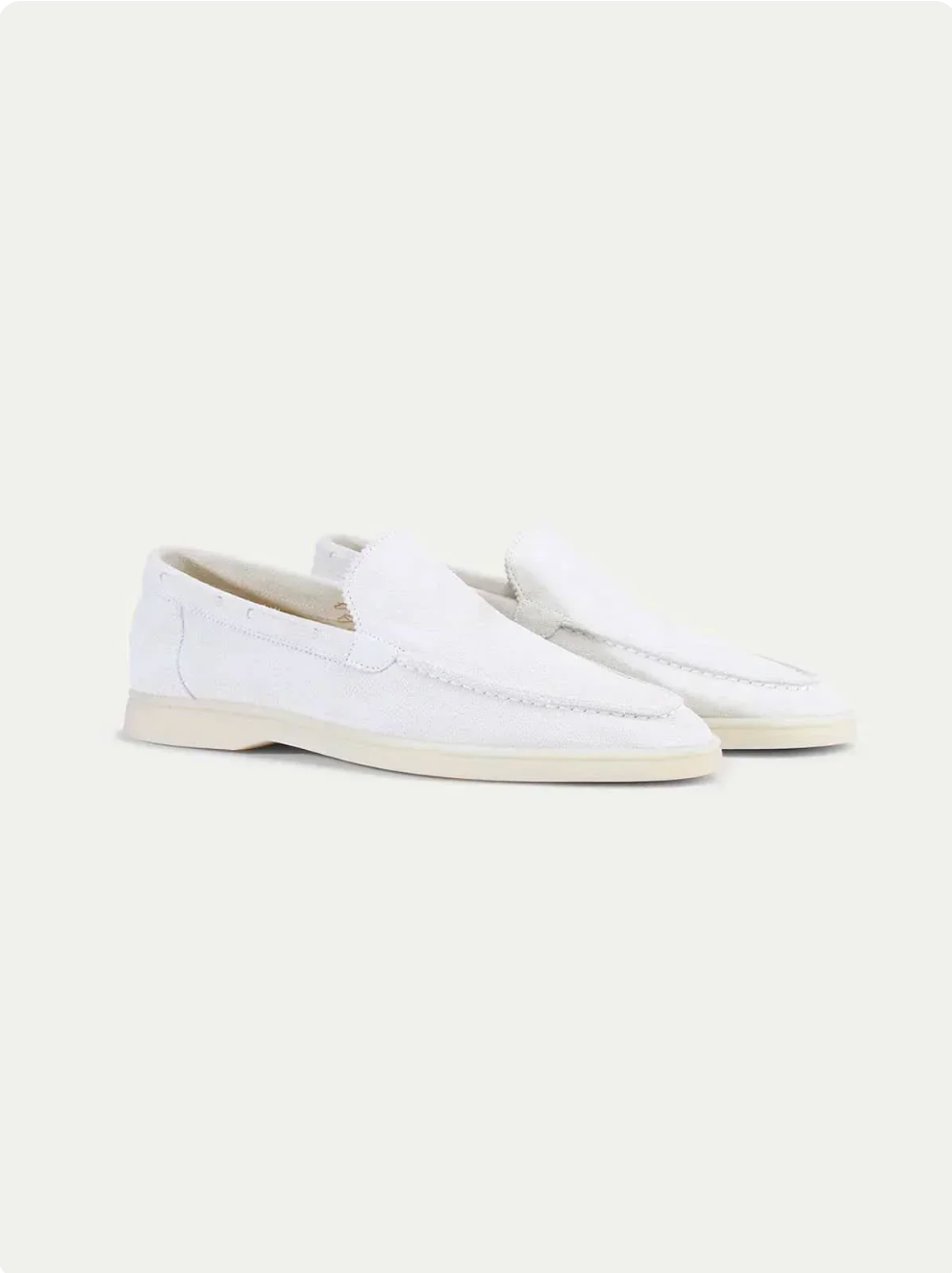 Mocasín de ante blanco
