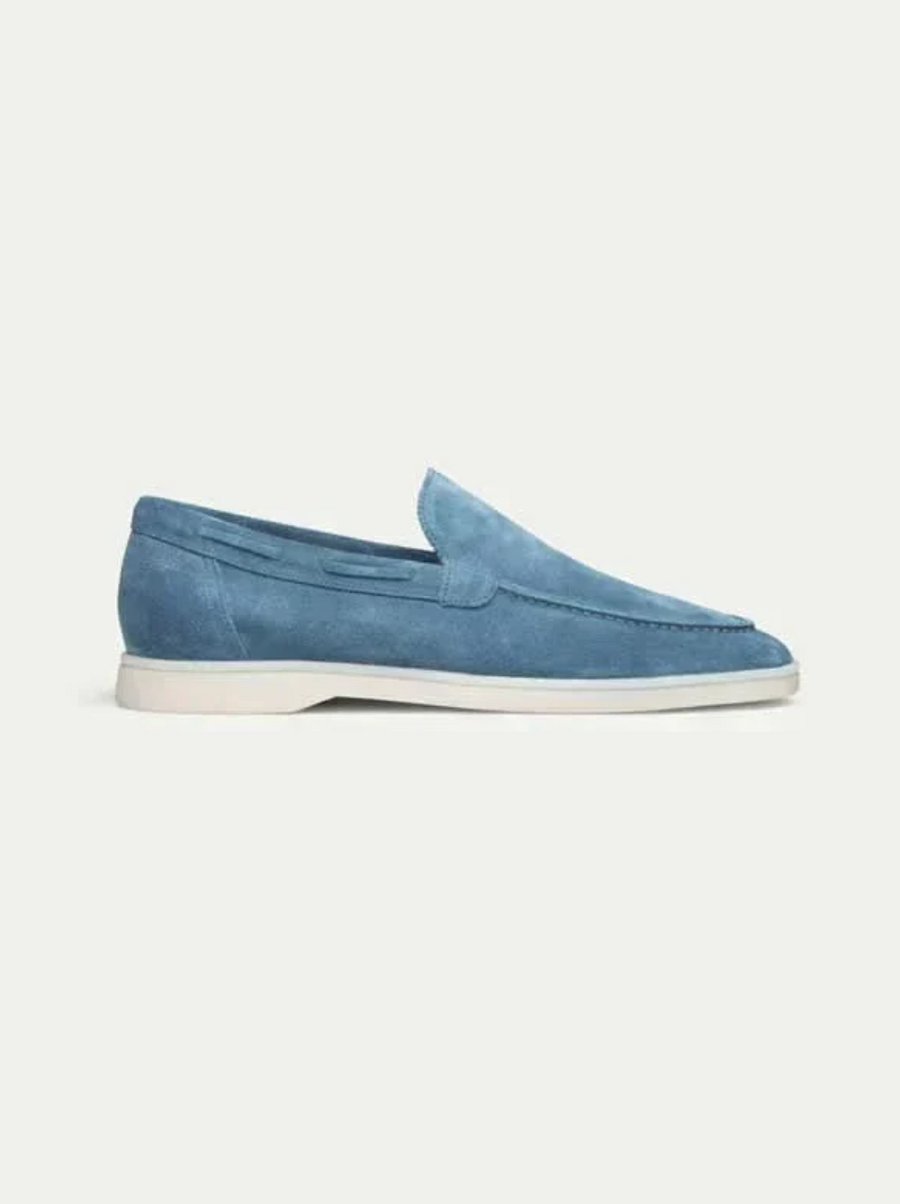 Mocasín de ante azul