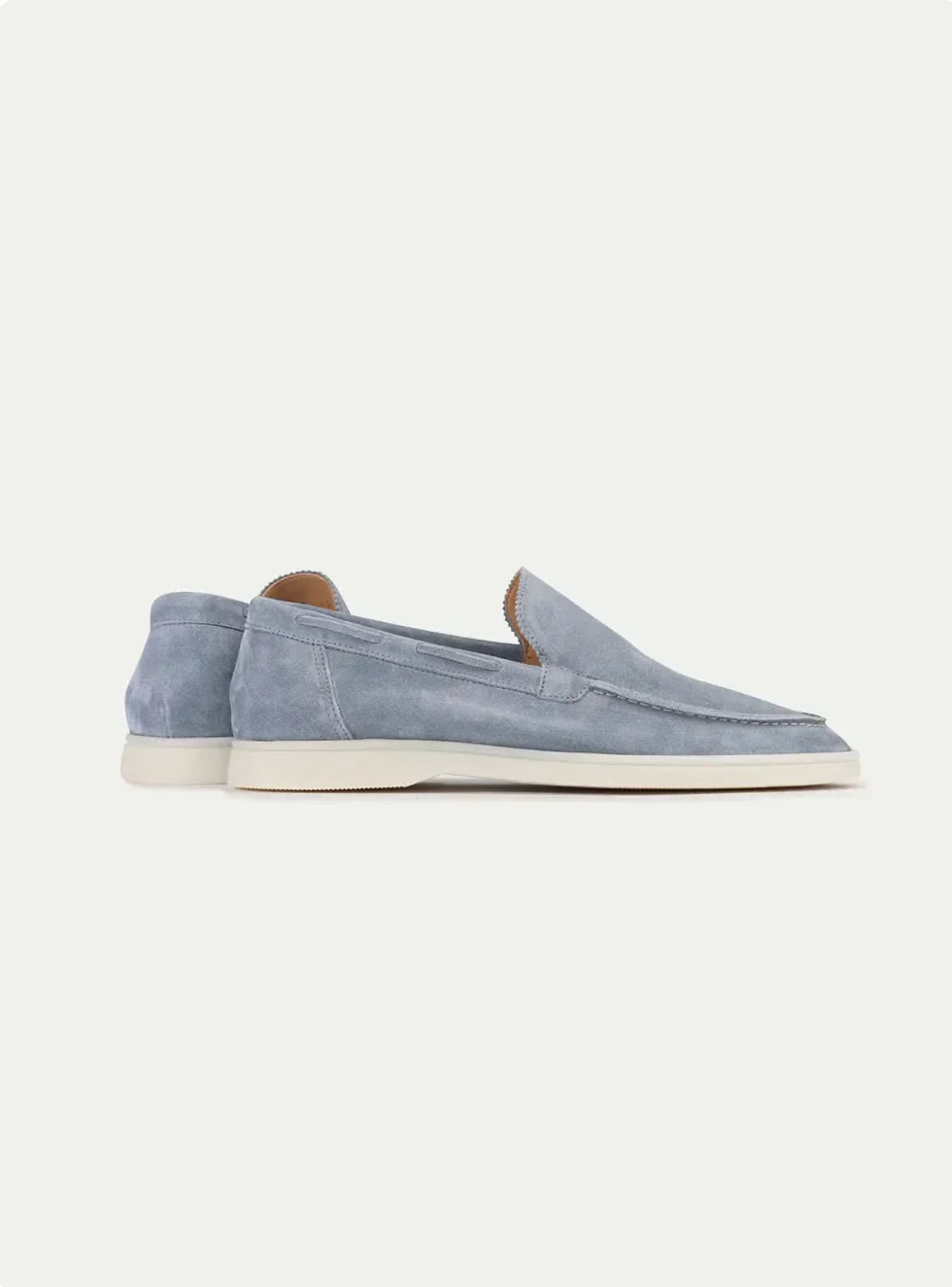 Mocasín de ante azul cielo
