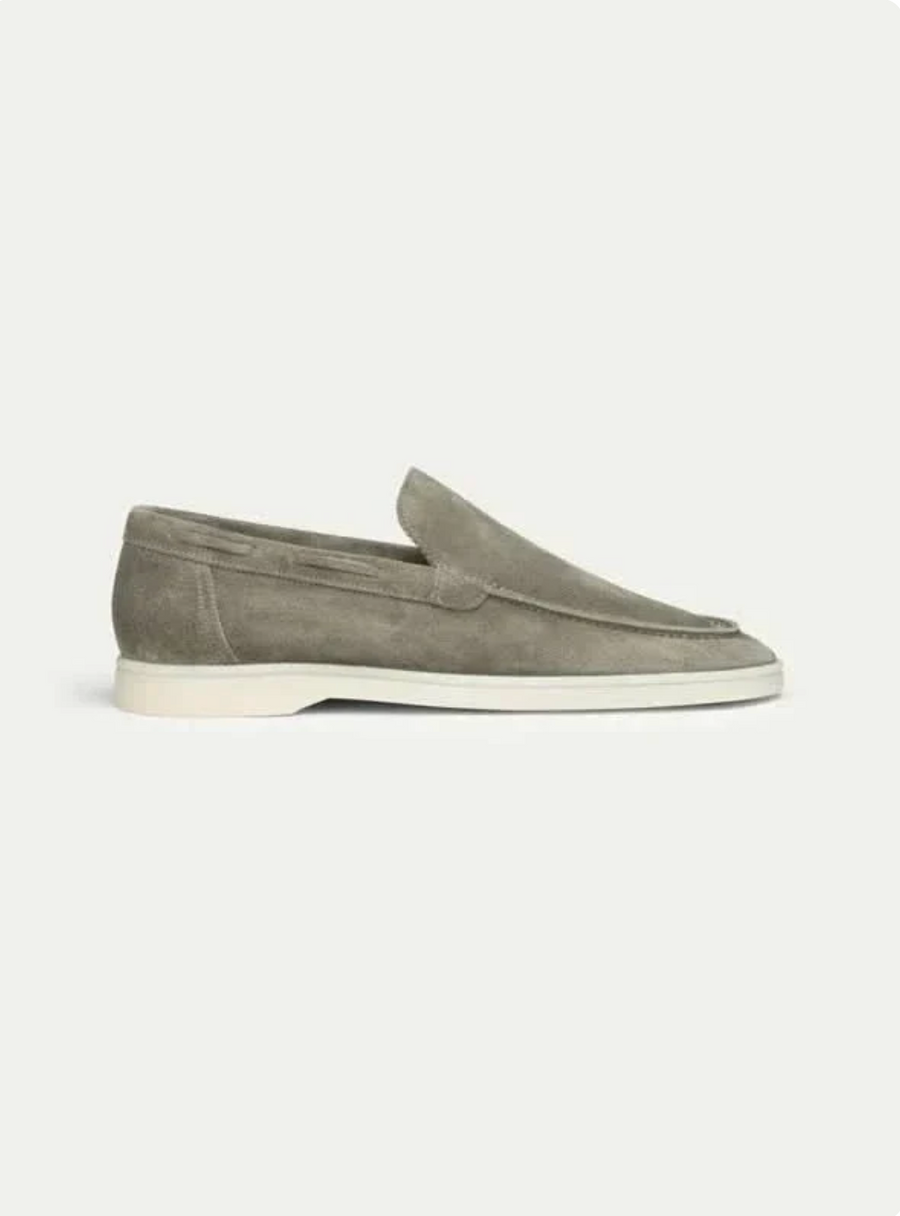 Mocasín de ante verde oliva