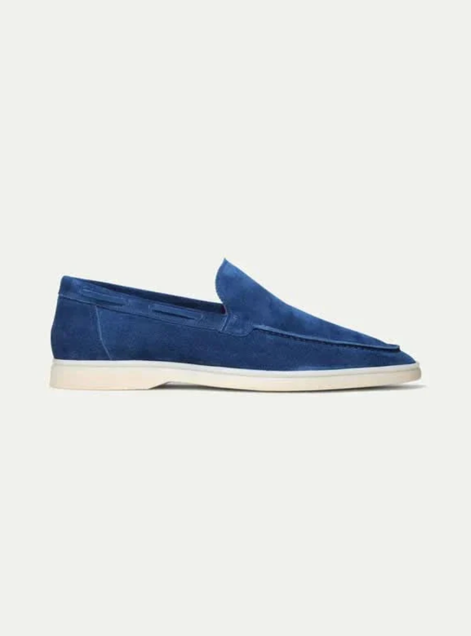 Mocasín de ante azul mar