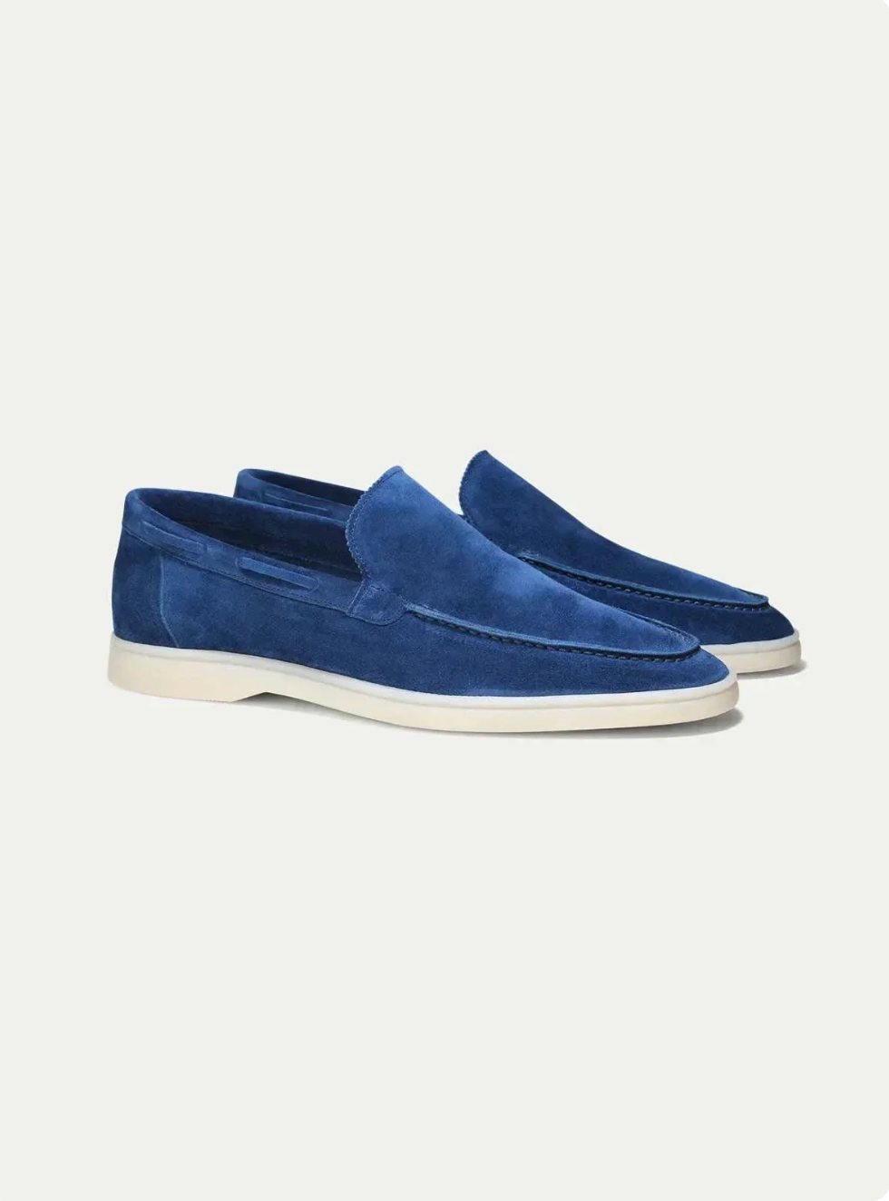 Mocasín de ante azul mar