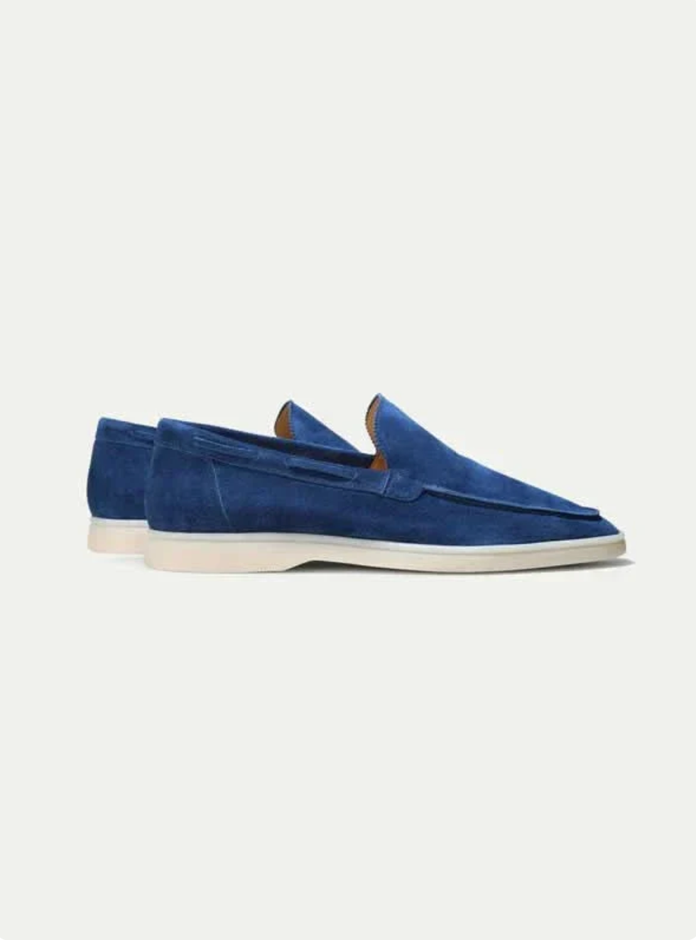 Mocasín de ante azul mar