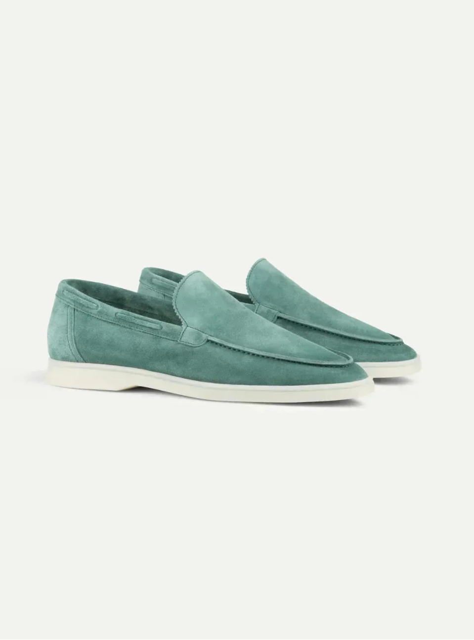 Mocasín de ante verde manzana