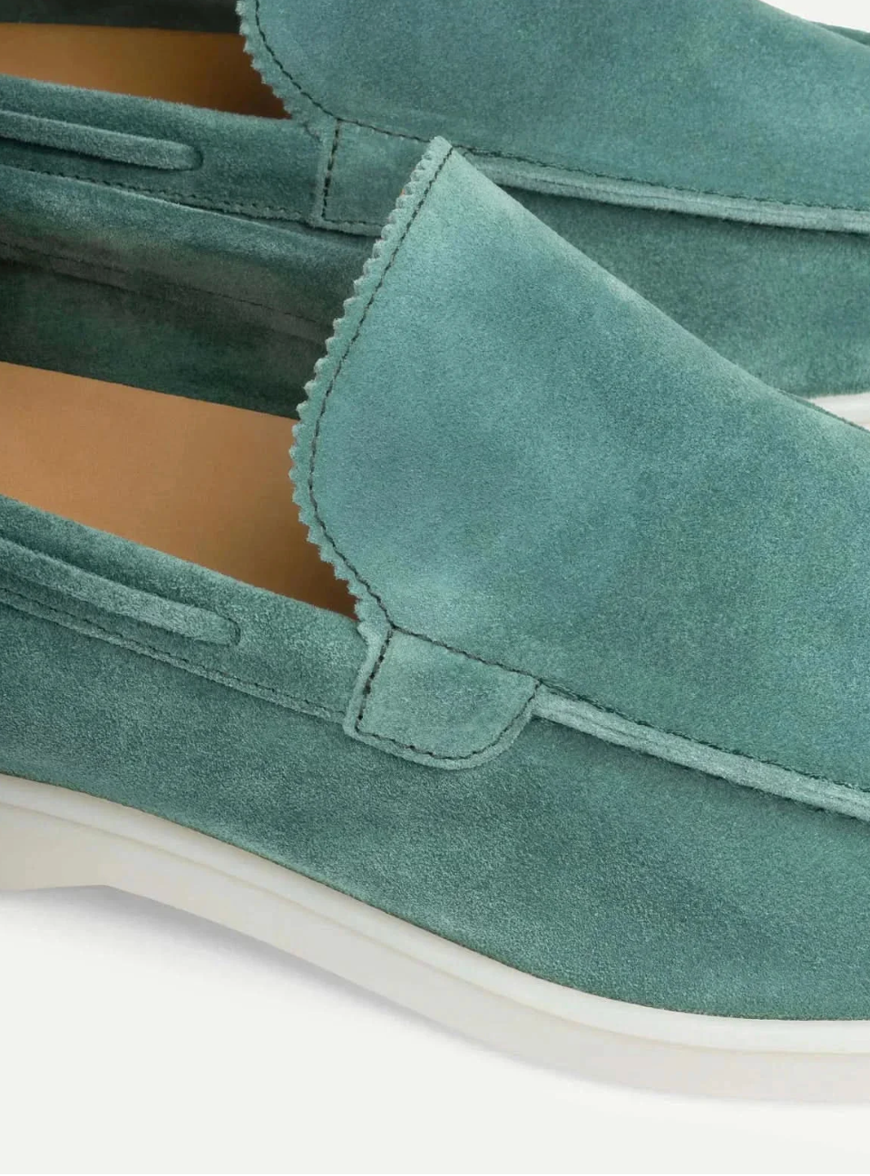 Mocasín de ante verde manzana