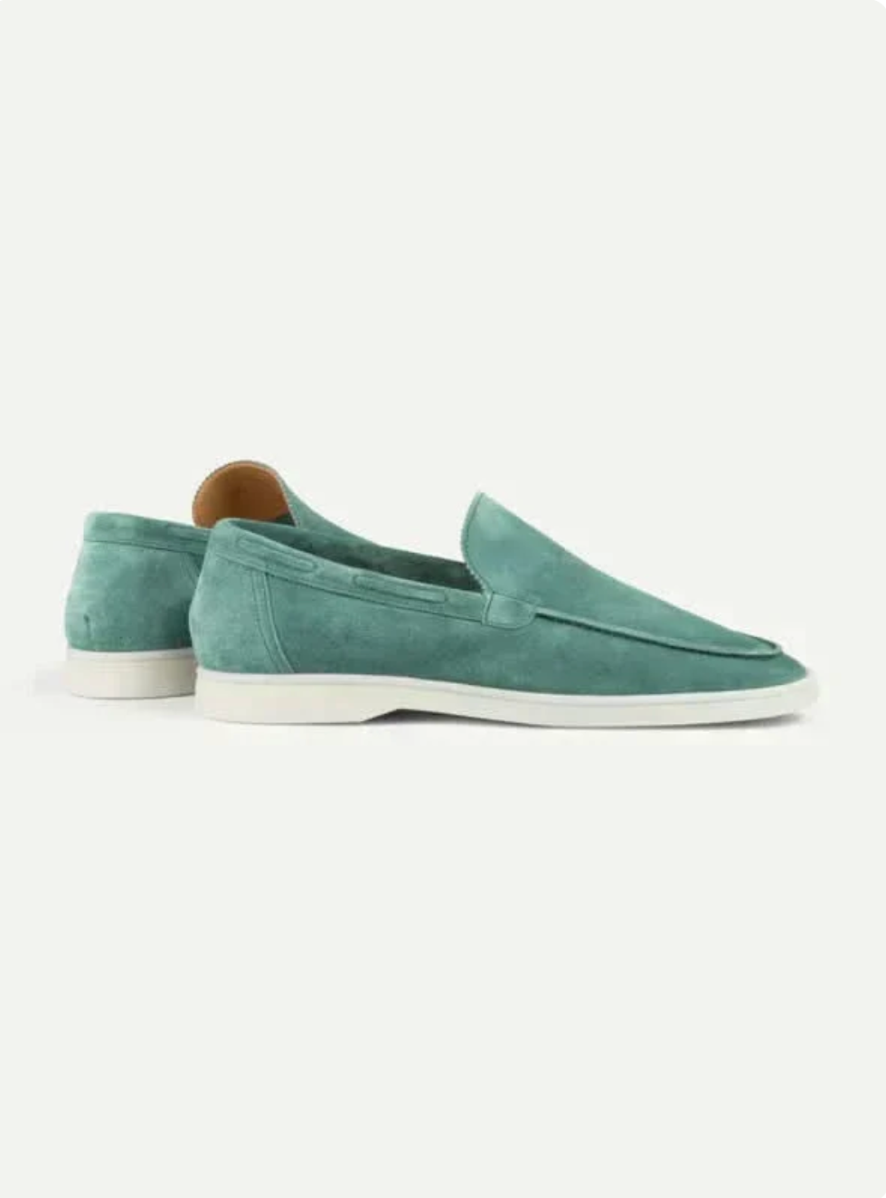 Mocasín de ante verde manzana