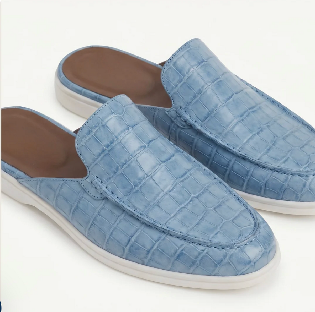 Mule efecto cocodrilo azul cielo