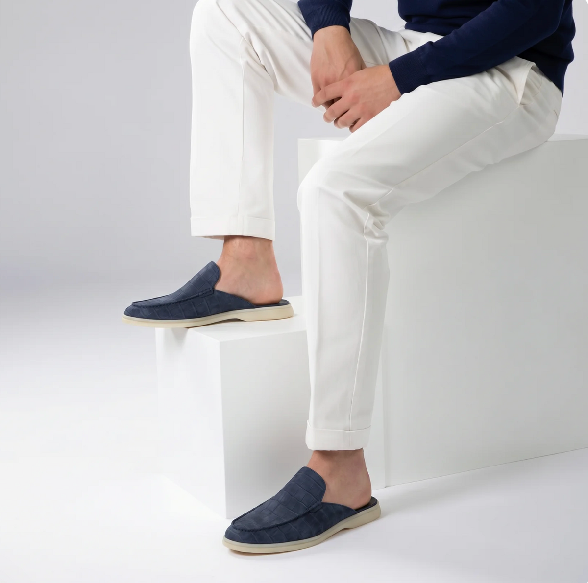 Mule efecto cocodrilo azul marino