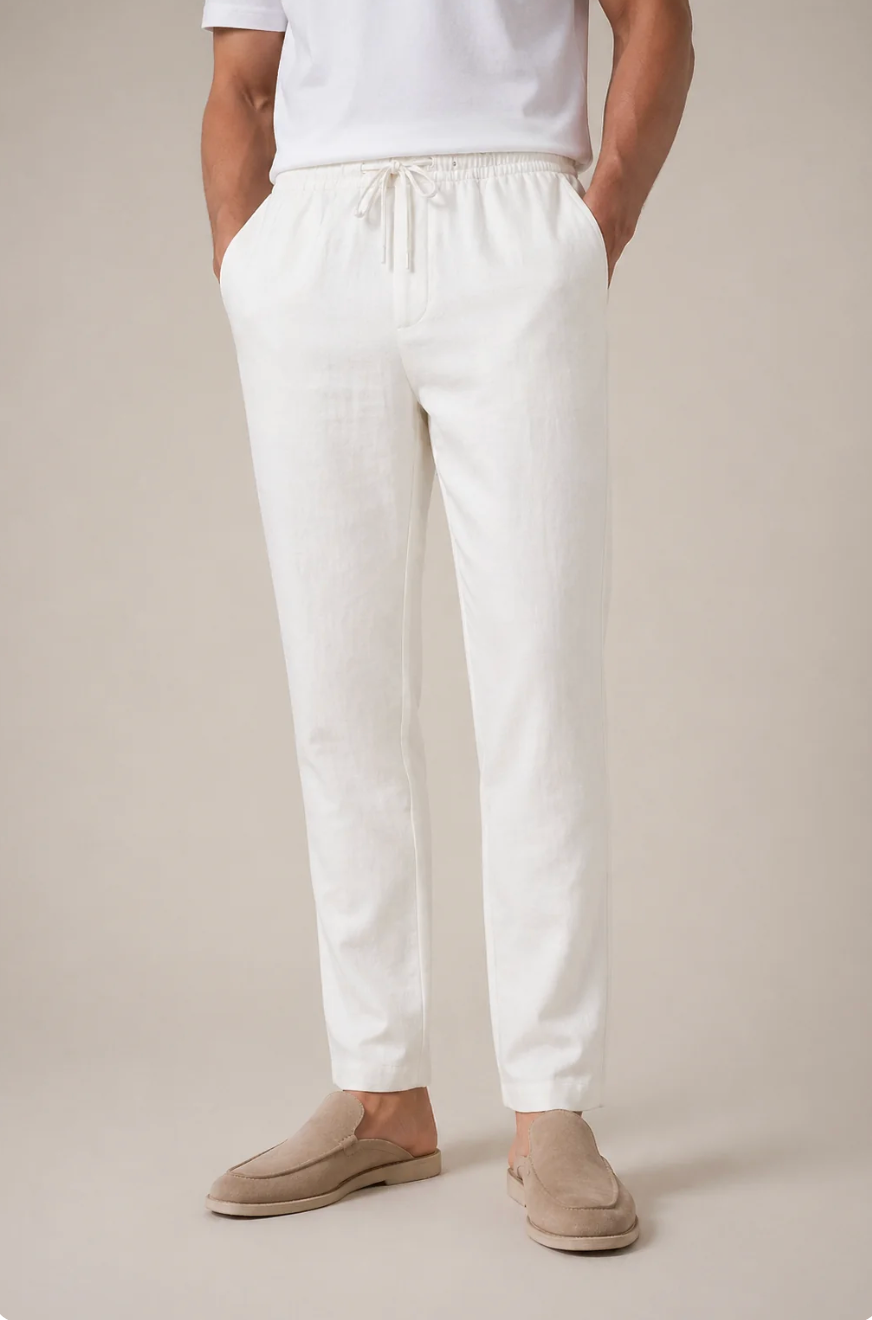 Pantalón de lino blanco