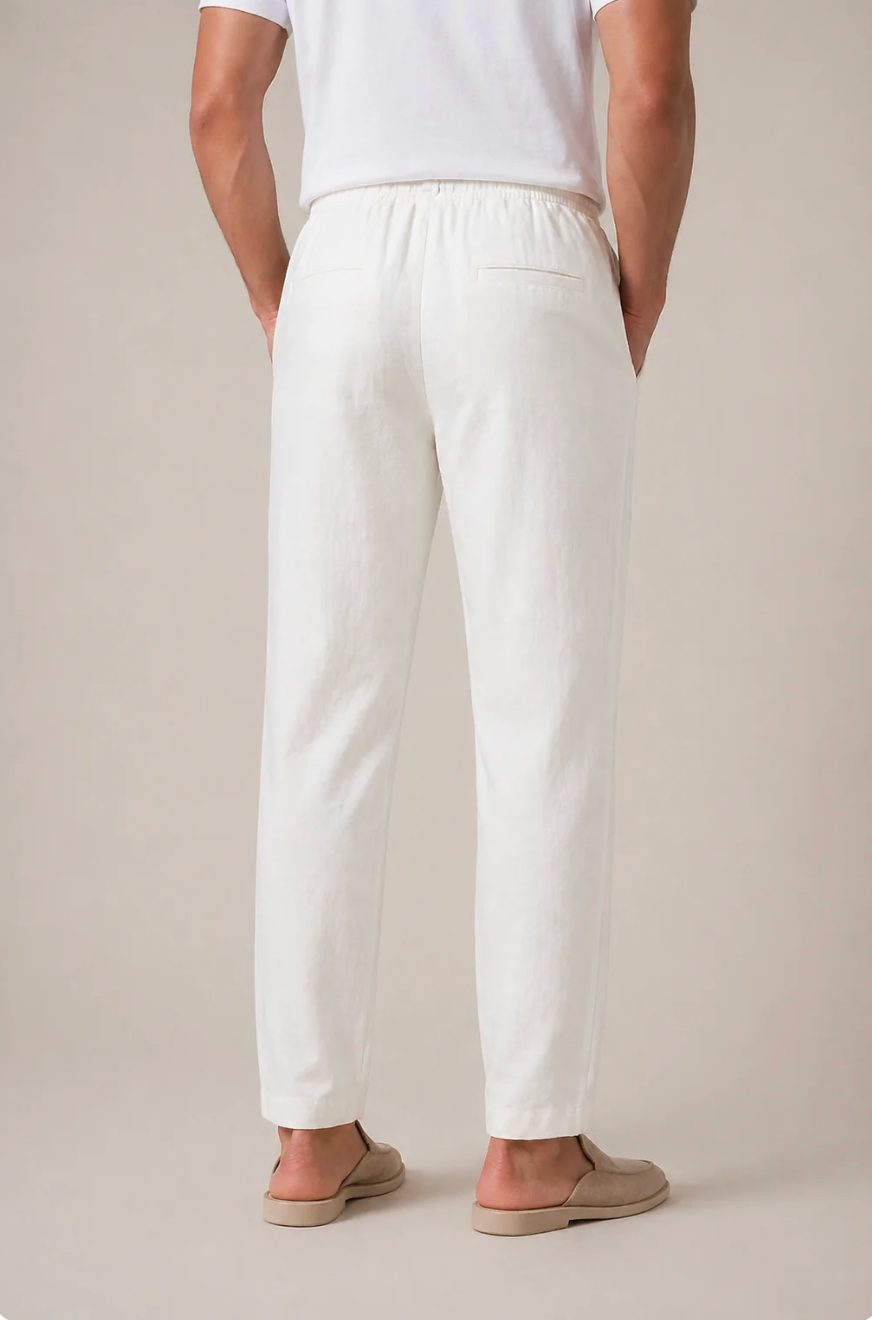 Pantalón de lino blanco
