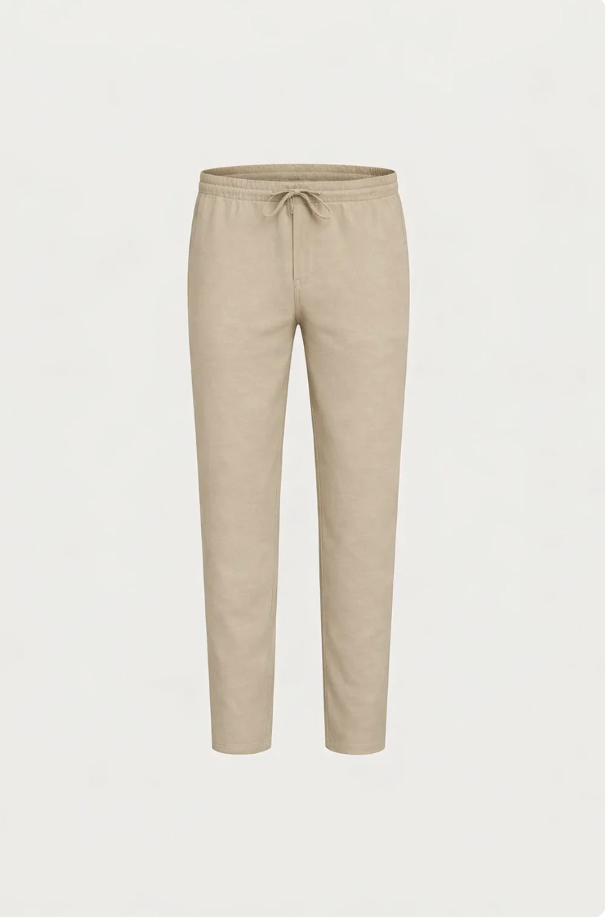 Pantalón de lino beige