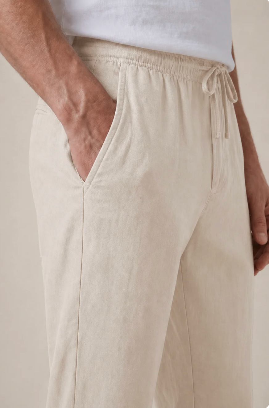 Pantalón de lino beige