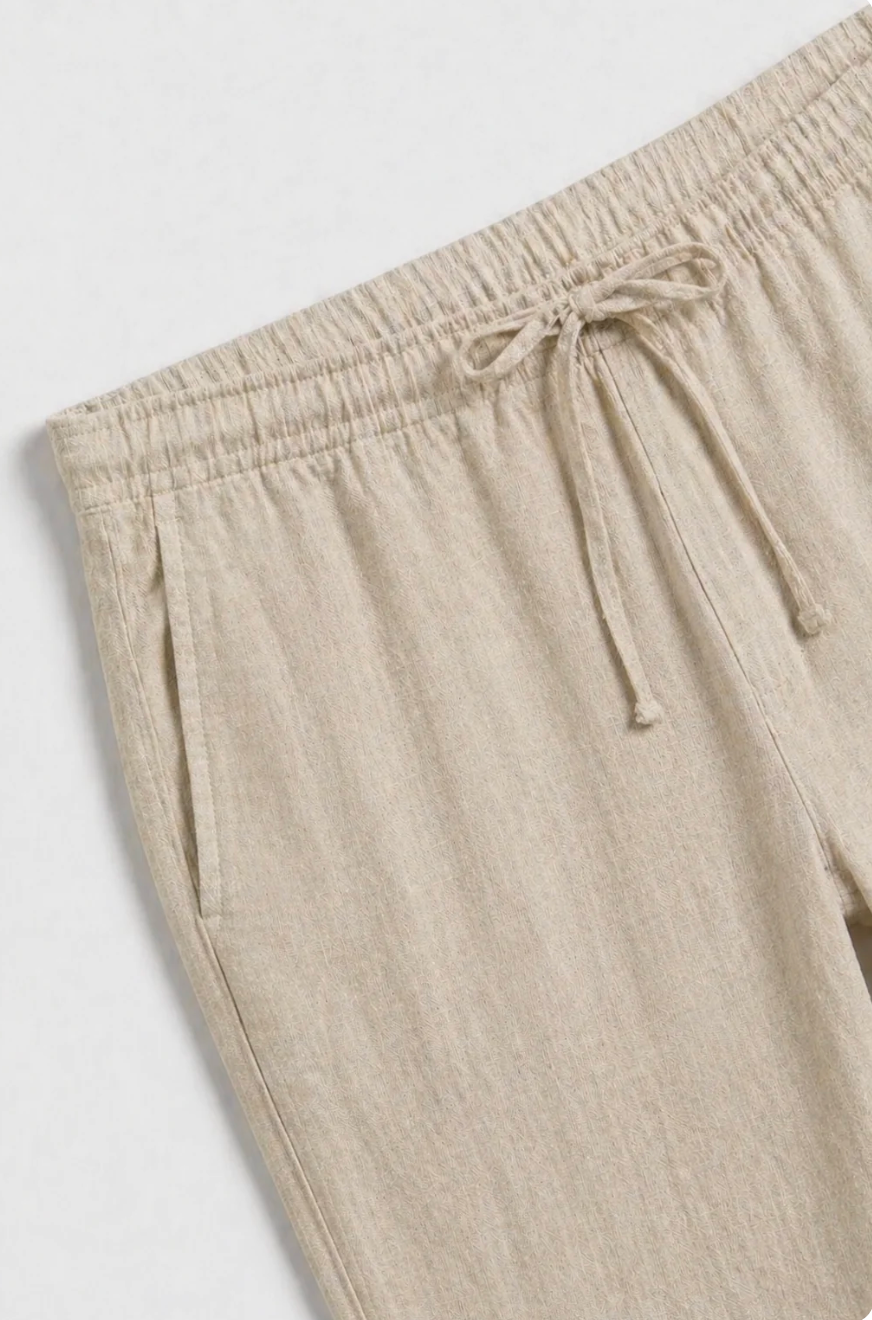 Pantalón de lino beige