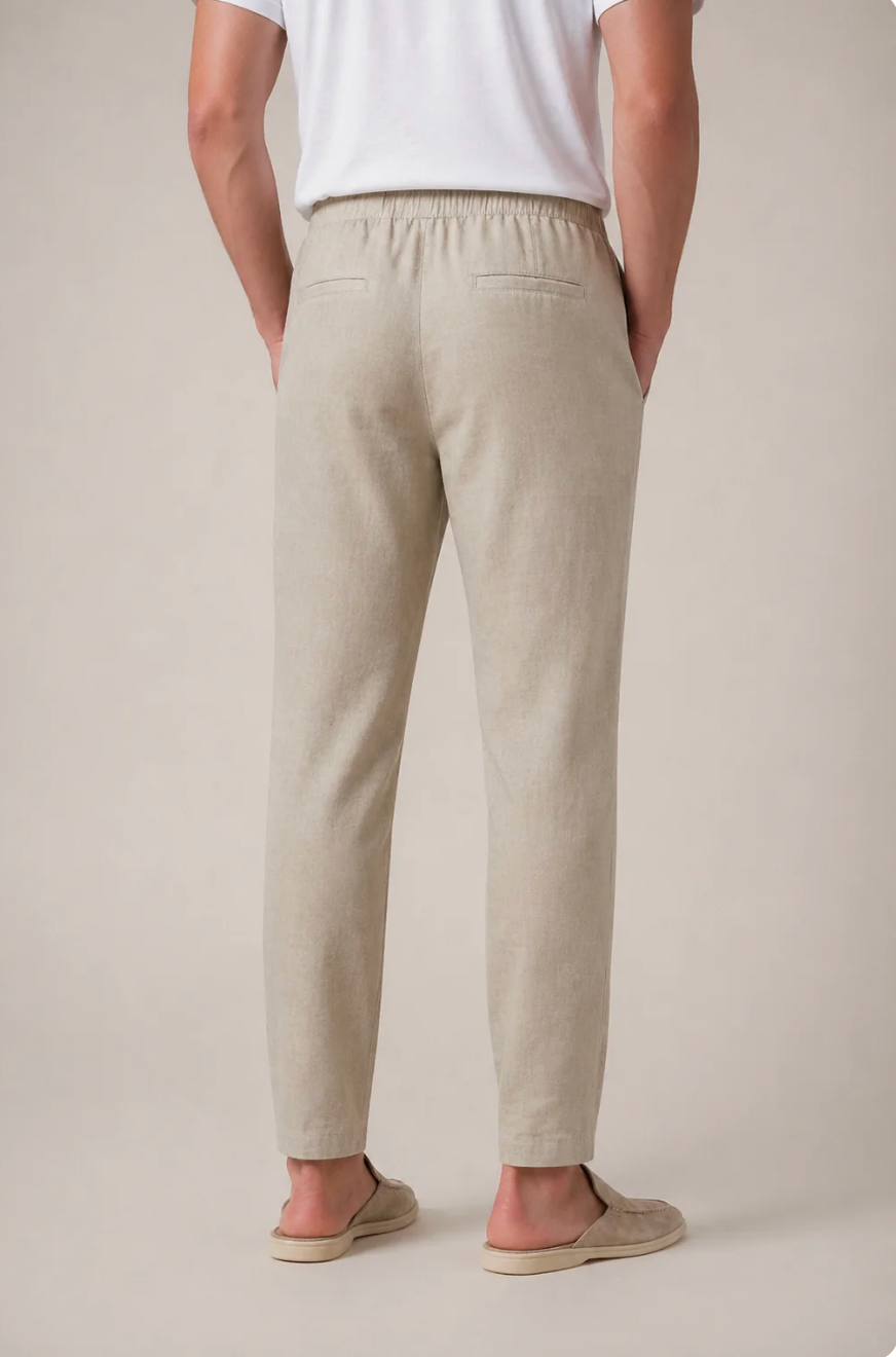 Pantalón de lino beige