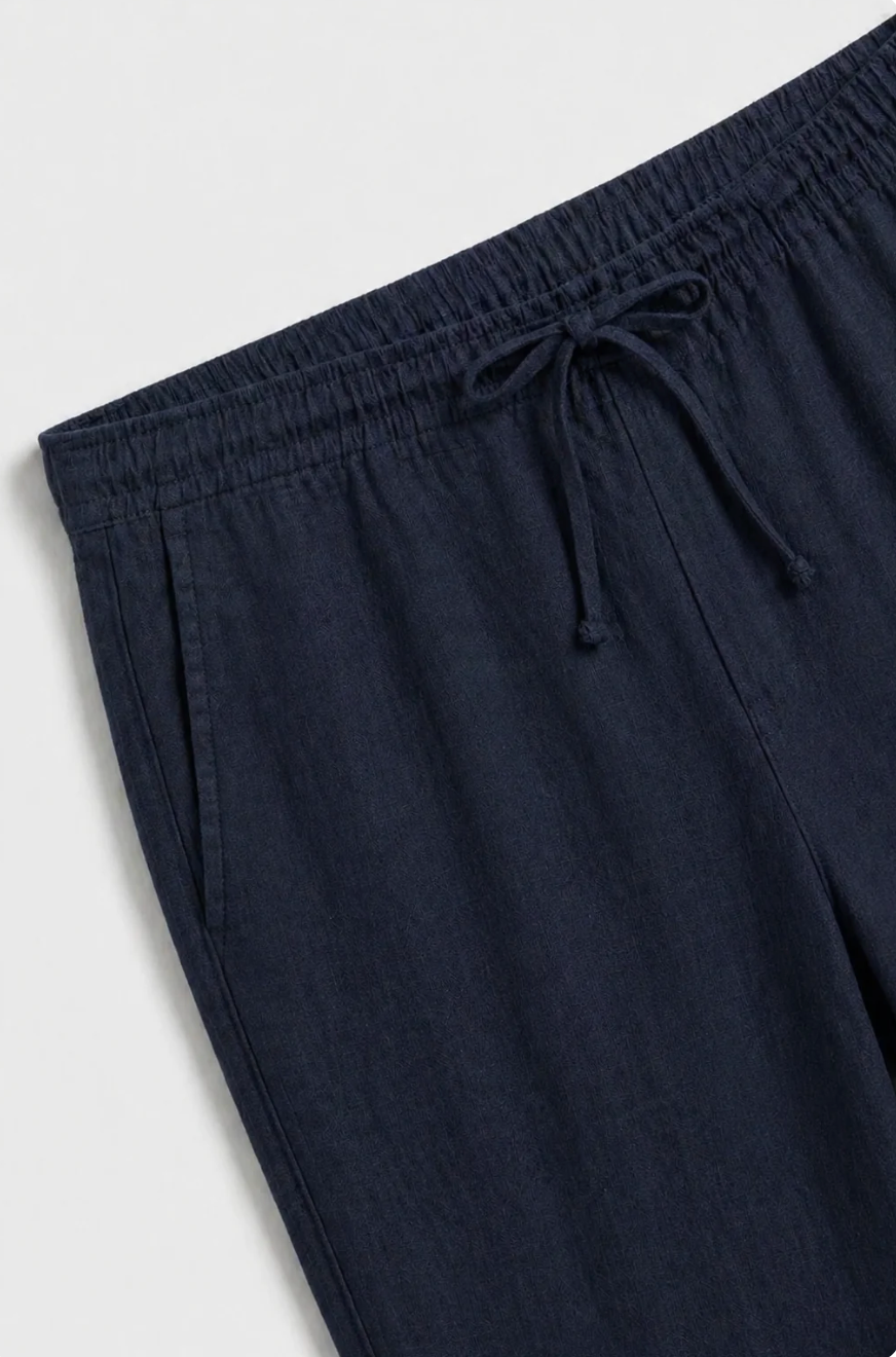 Pantalón de lino azul marino
