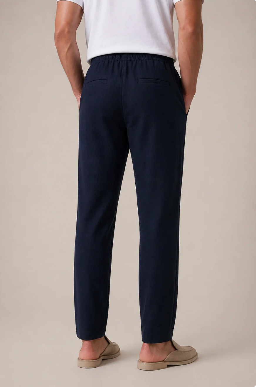 Pantalón de lino azul marino