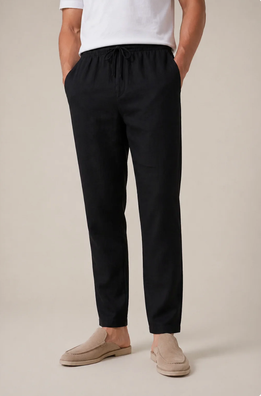 Pantalón de lino negro
