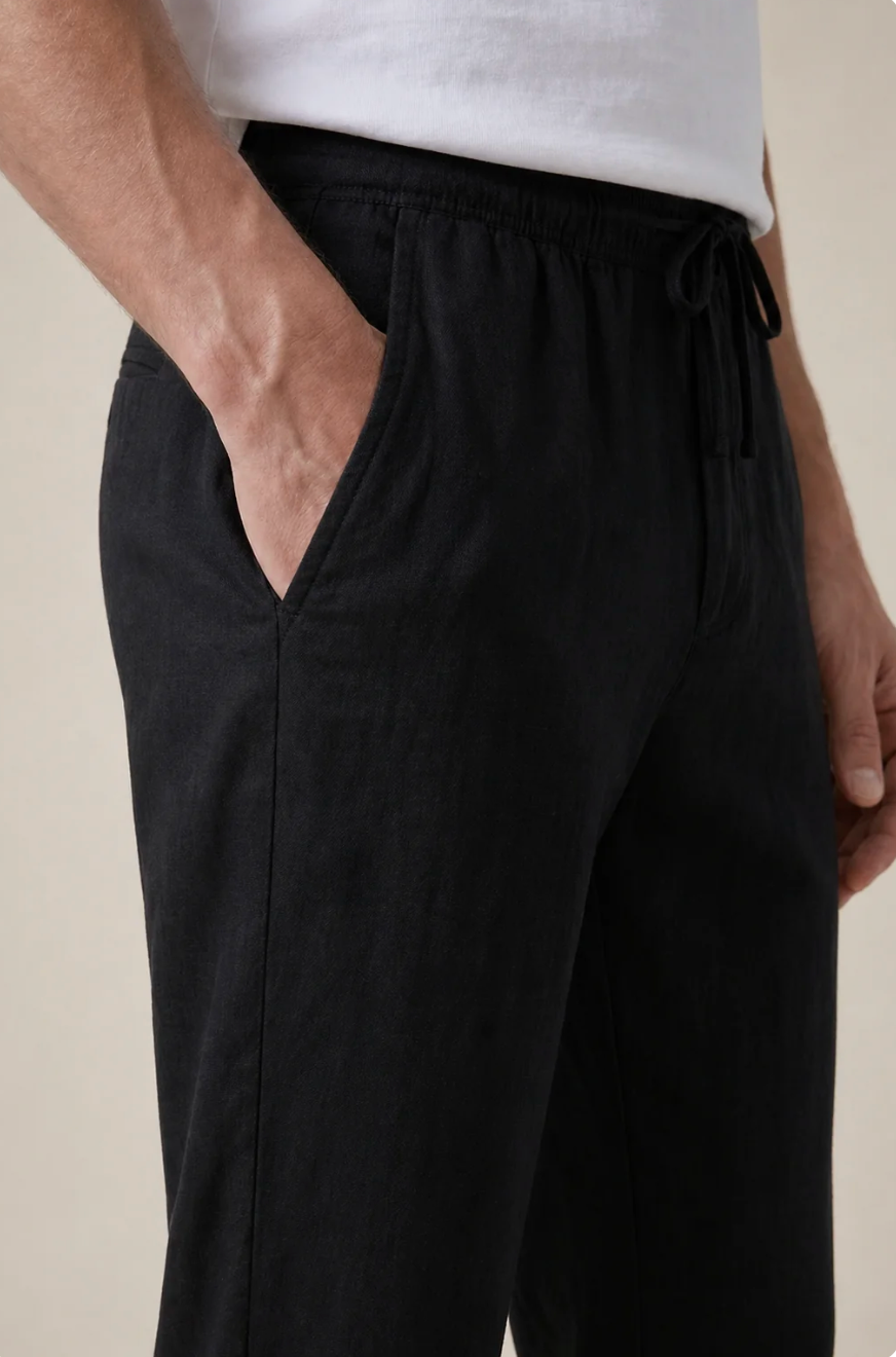 Pantalón de lino negro