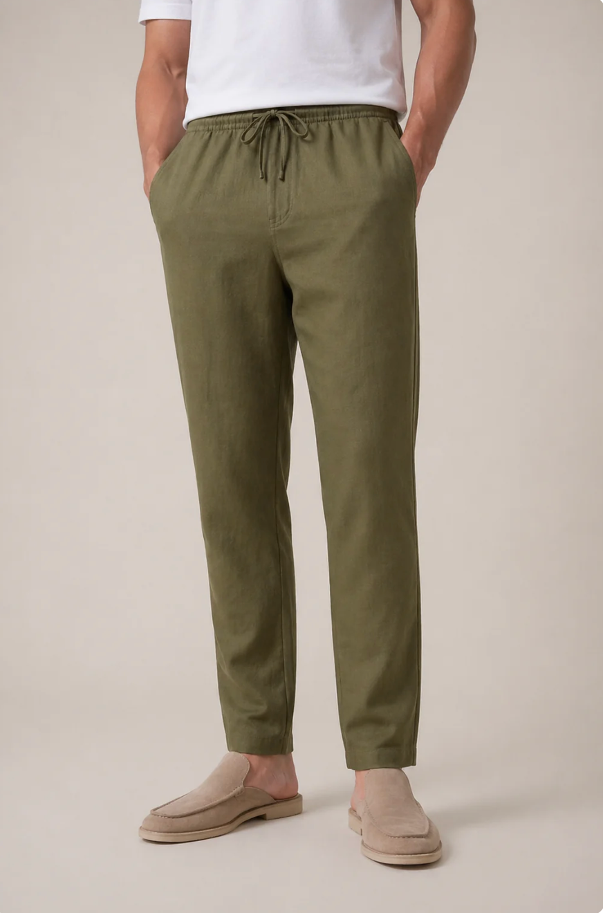 Pantalón de lino verde