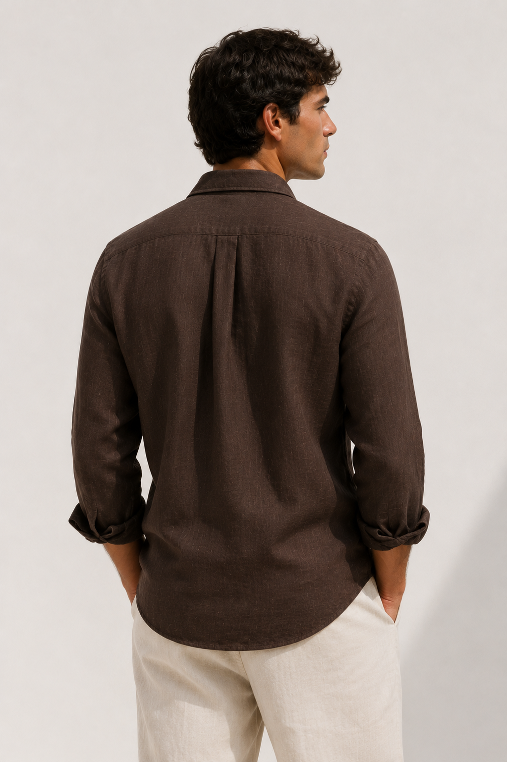 Camisa de lino chocolate