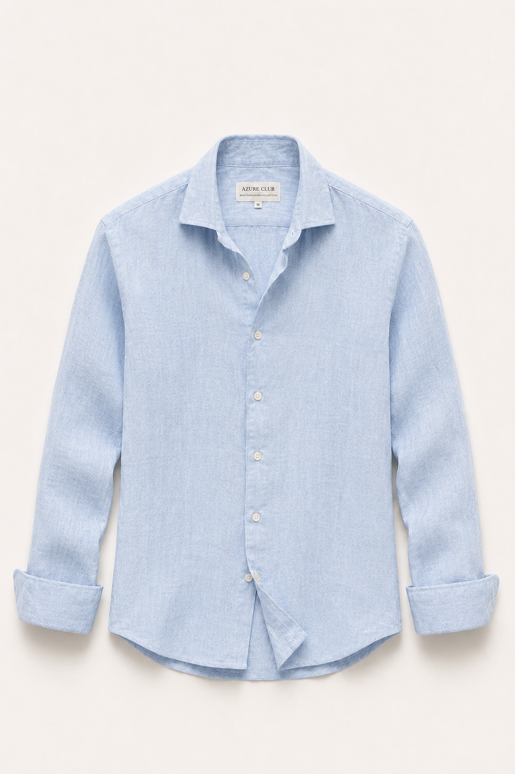 Camisa de lino azul
