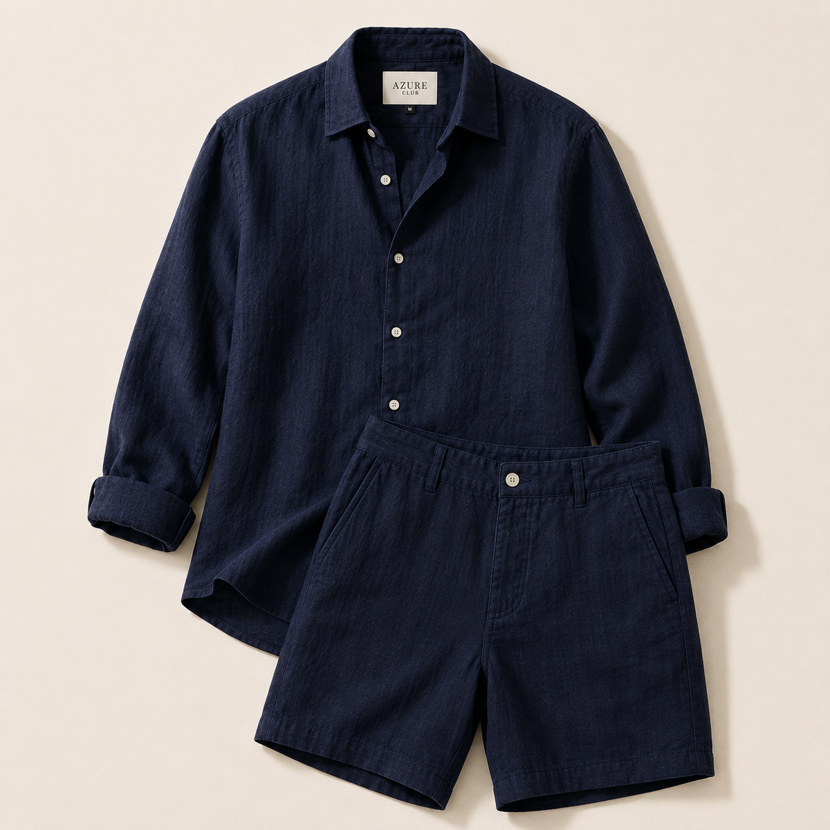Conjunto de lino azul marino