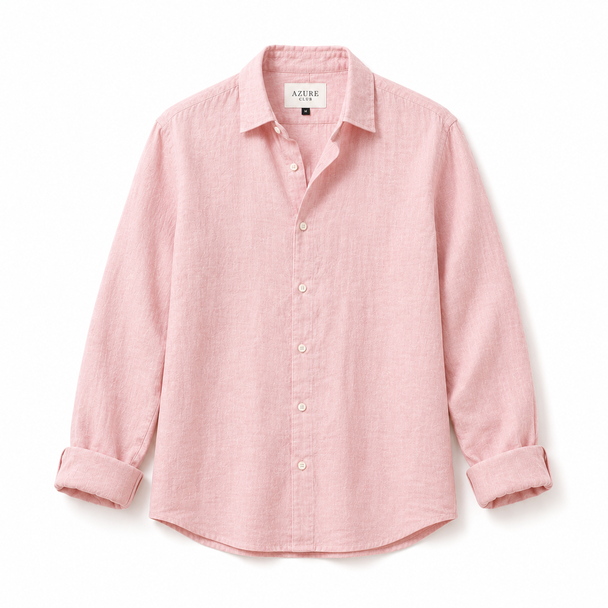 Camisa de lino rosa