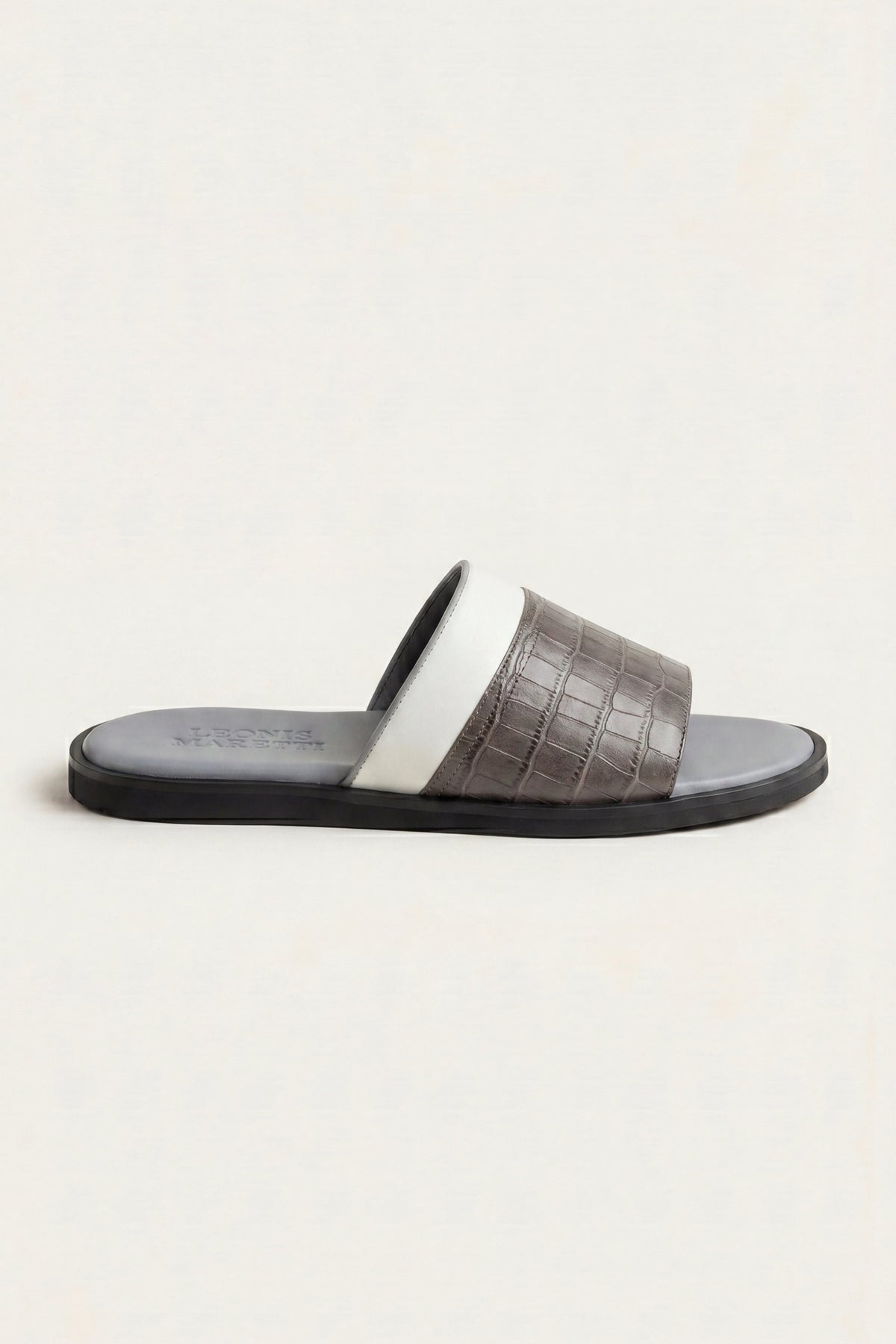 Chancla Milano efecto cocodrilo gris