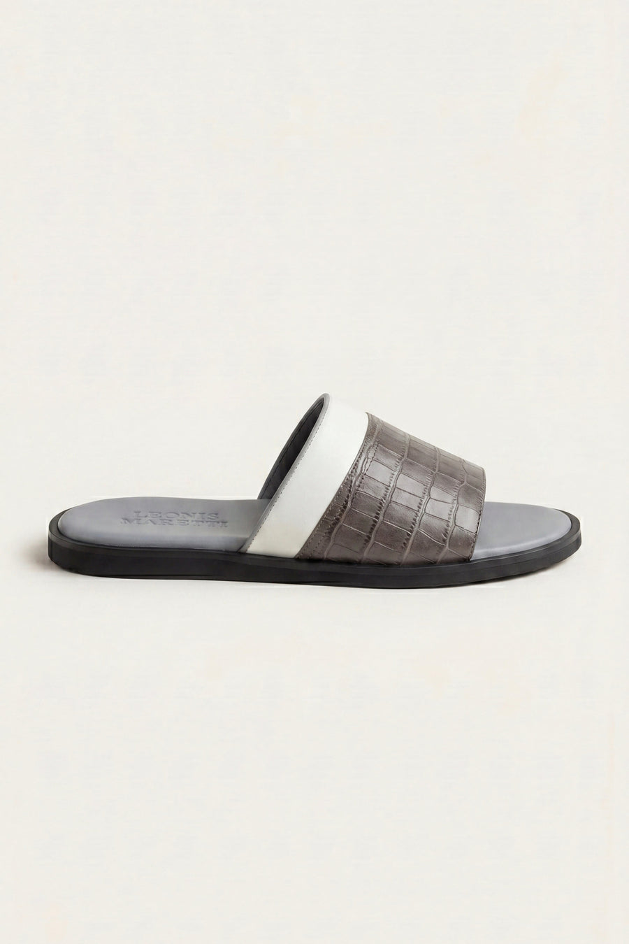 Chancla Milano efecto cocodrilo gris