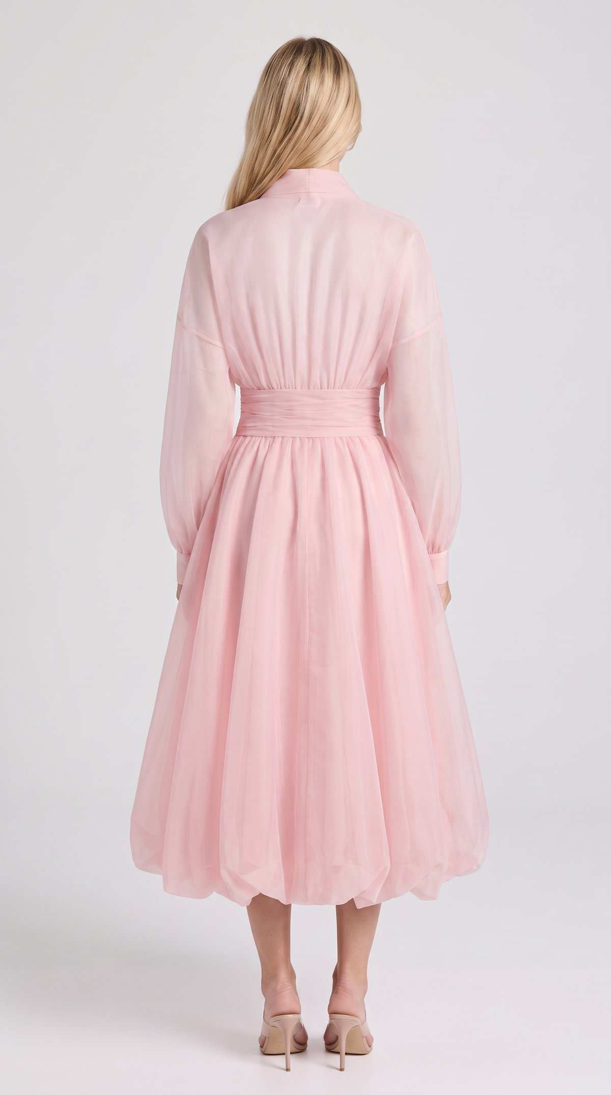 Zante · Vestido midi de organza rosa
