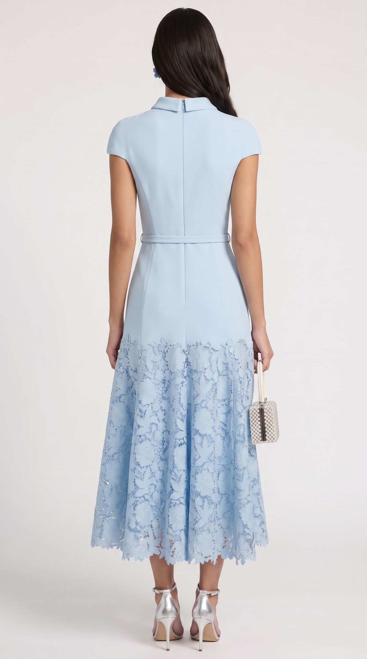 Mirana · Vestido midi de encaje azul