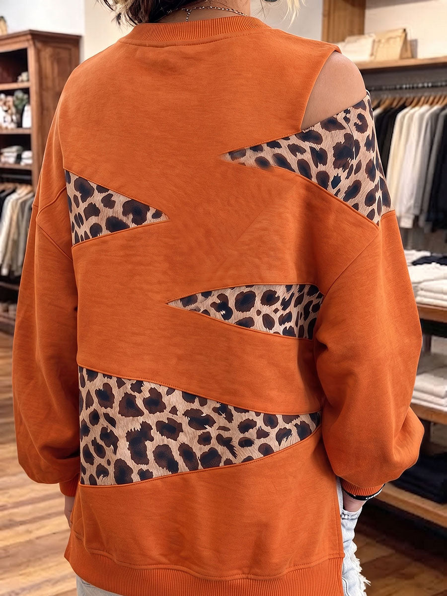 Sudadera de leopardo con abertura