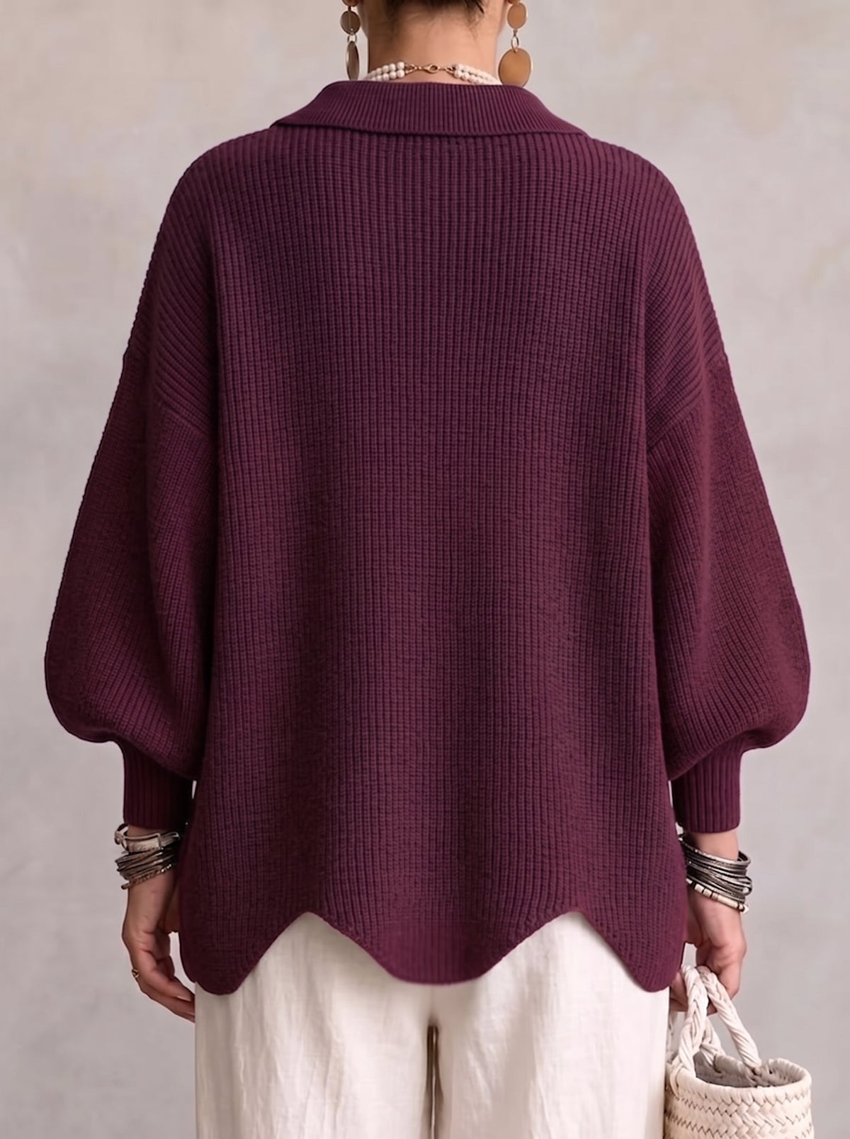 Cárdigan oversize de punto con botones metálicos