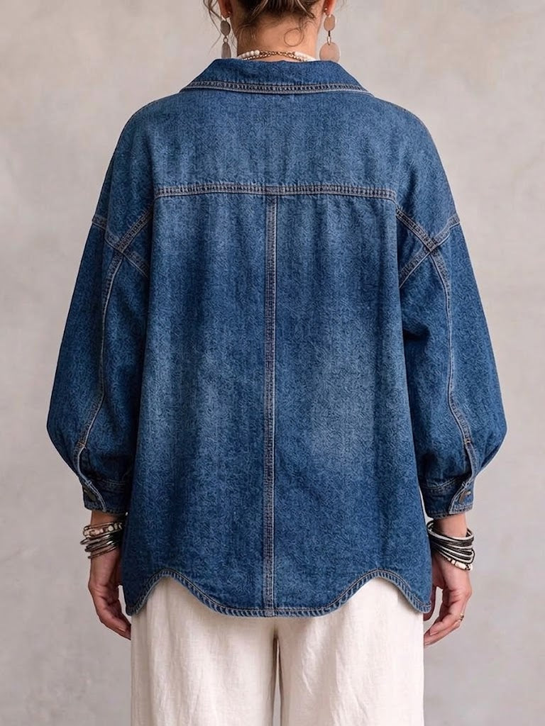 Cazadora vaquera oversize con botones metálicos