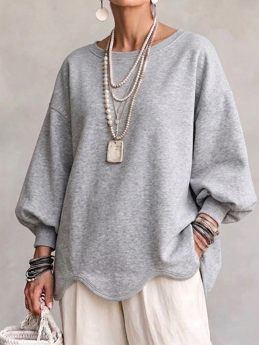 Sudadera oversize de bajo ondulado