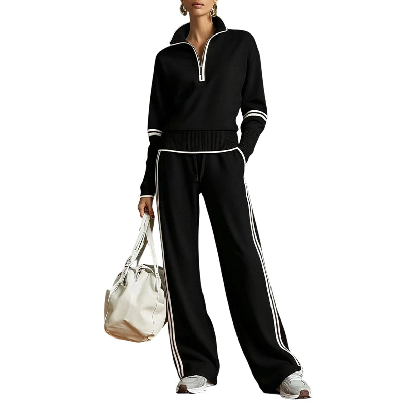 Conjunto de media cremallera y pantalón ancho