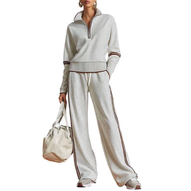 Conjunto de media cremallera y pantalón ancho