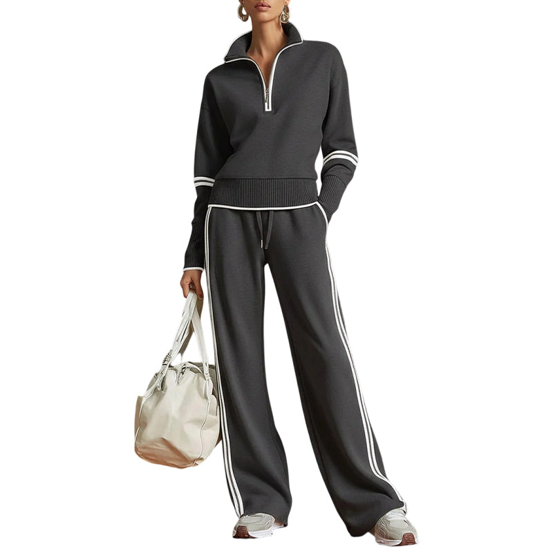 Conjunto de media cremallera y pantalón ancho
