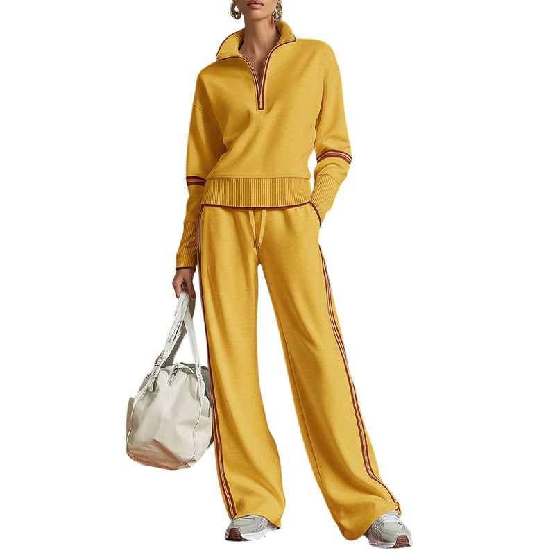 Conjunto de media cremallera y pantalón ancho