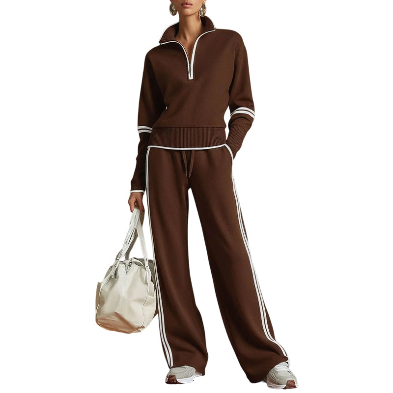 Conjunto de media cremallera y pantalón ancho